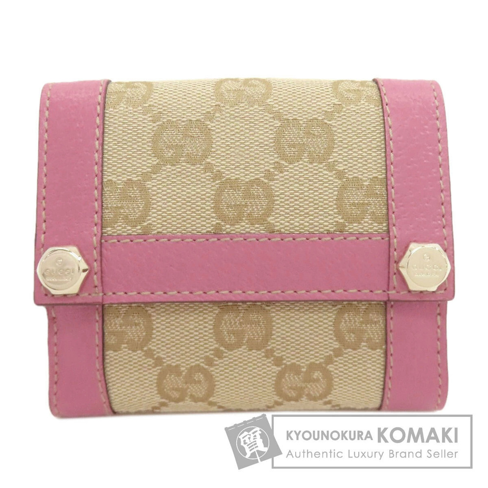 Gucci GG Bi fold Wallet coin purse Canvas Leather